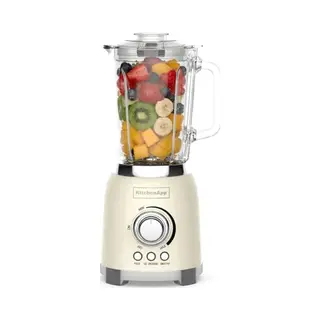 KitchenApp Retro Standmixer 1, 5L Mit Glaskanne – 800W Mixer Mit Eiscrusher, Smoothie- & Pulse-Funktion, Beige