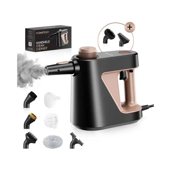 Flowsteam® 9-in-1 Handdampfreiniger - Dampfreiniger - Teppichreiniger - Fleckenreiniger - Handdampfer - 110° Dampf thumbnail