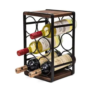 Janse® Luxe Wijnrek Voor 6 Flessen - Wijnfleshouder - Flessenrek - Wijn Organizer - Wijn Opberger - Wijnkast - Wijn Accessoires - Bar Kast - Wijn