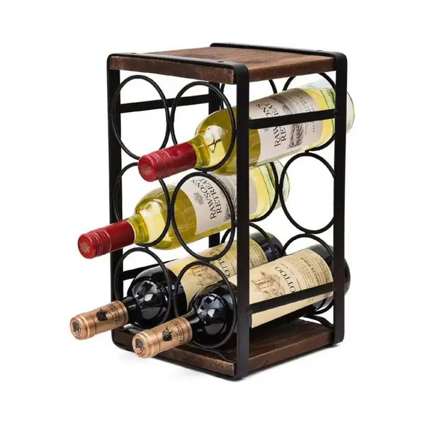 Janse® Luxe Wijnrek Voor 6 Flessen - Wijnfleshouder - Flessenrek - Wijn Organizer - Wijn Opberger - Wijnkast - Wijn Accessoires - Bar Kast - Wijn thumbnail