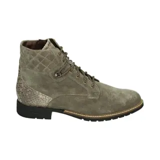 Durea 9731 H - Enkellaarzen Met Veters, Hoge Sneakers Voor Dames, Halfhoge Veterschoenen, Kleur, Taupe, Bruin