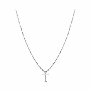 Bijoutheek Collier Letter T Zilver