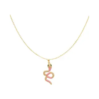 Bijoutheek Collier Slang Ice Blue Goud