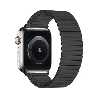 Strap-it® Strap-it Stalen Rekband - Geschikt Voor Apple Watch Bandje -Series 1/2/3/4/5/6/7/8/9/10/11/Se/SE2/SE3/Ultra (2) - Zwart - Elastisch Bandje Van