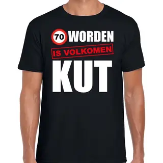Bellatio Decorations Verjaardag T-shirt 70 Jaar - Zeventig Worden Is Volkomen Kut - Zwart - Heren - Zeventig Jaar Cadeau Shirt Xxl