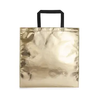 Draagtas/schoudertas In Opvallende Metallic Goud Kleur - 45 X 44 X Cm - Kunststof - Goody Bags