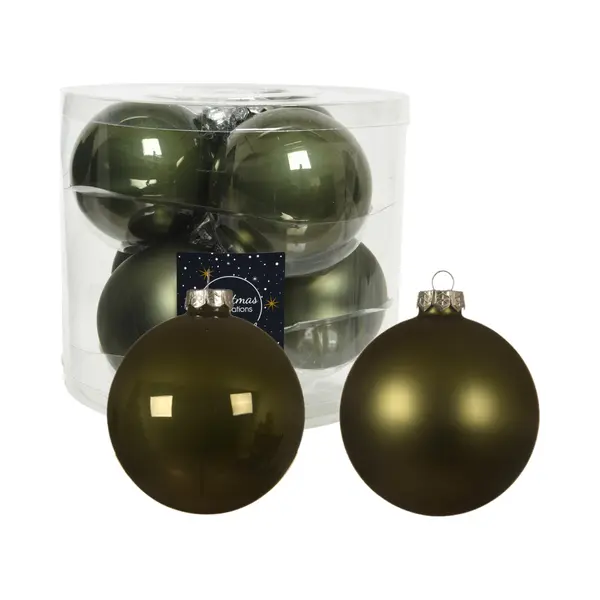 Decoris Kerstballen - 12x St - Mosgroen - D10 Cm - Glas - Kerstversiering thumbnail
