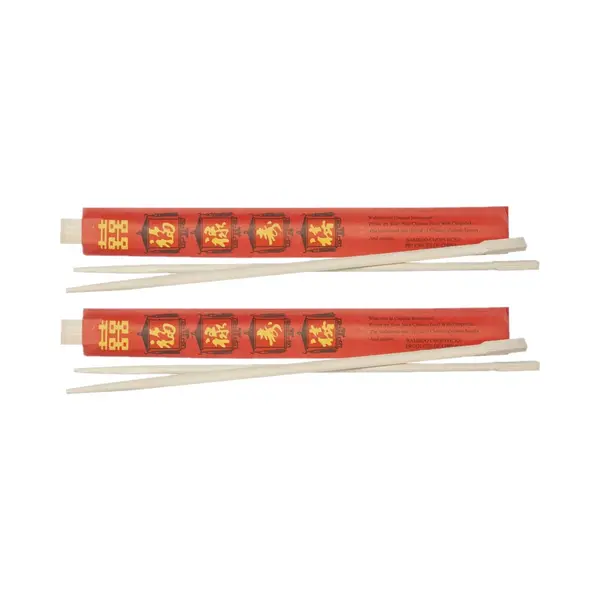 Eetstokjes Gemaakt Van Bamboe In Rood Papieren Zakje 4x Stuks - Herbruikbare Eetstokjes Voor Sushi - Milieuvriendelijk thumbnail