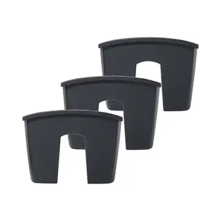 Prosperplast 3x Stuks Balkon Railing Opzet Plantenbakken/bloembakken Kunststof 39 X 28 X 20 Cm Antraciet Grijs Kleur Voor Buiten