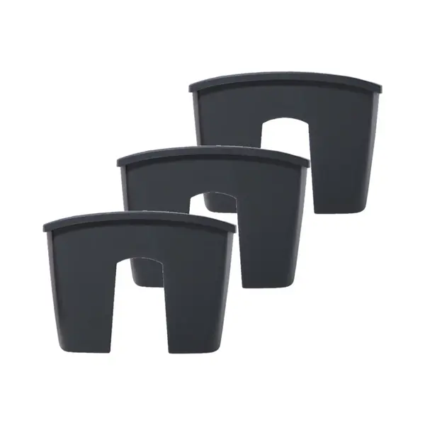 Prosperplast 3x Stuks Balkon Railing Opzet Plantenbakken/bloembakken Kunststof 39 X 28 X 20 Cm Antraciet Grijs Kleur Voor Buiten thumbnail