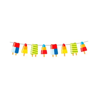 Folat IJsjes Zomer Thema Feest Slingers - 1x - 10 Meter - IJslollies - Feestartikelen Hawaii Party/tuinfeest