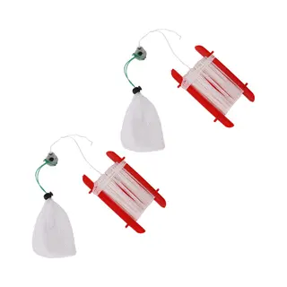 Gerkimex Krablijn Met Netje/krabben Vangen - 2x Stuks - 39 Cm - Vissen - Hengel - Kinderen En Volwassenen