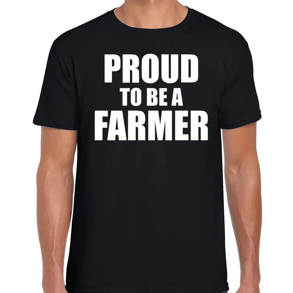 Bellatio Decorations Boerenprotest Shirt Proud To Be A Farmer/ Trots Om Een Boer Te Zijn T-shirt Zwart Heren - Boeren Protest/actie Voeren/demonstratie L thumbnail