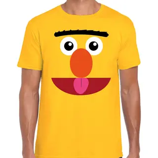 Bellatio Decorations Verkleed En Carnaval T-shirt - Geel - Cartoon Knuffel Pop - Voor Heren - Kostuum Shirts - Kleding / Kostuum L