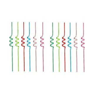 Secret de Gourmet 5Five Herbruikbare Gekleurde Drinkrietjes - 12x Stuks - Kunststof - 24, 5 Cm - Milieuvriendelijke Rietjes