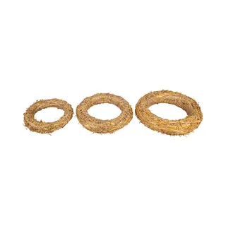 Rayher hobby materialen Rayher Hobby Strokransen - Set Van 3x Stuks - 30, 35 En 40 Cm - Hobby Deurkransen - Zelf Decoreren