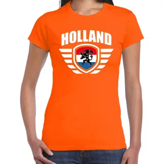 Bellatio Decorations Holland Landen / Voetbal T-shirt - Oranje - Dames - Voetbal Liefhebber Xxl