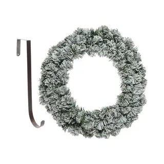 Decoris Kerstkrans - Met Sneeuw - 35 Cm- Kunststof - Incl. Deurhanger