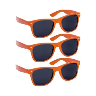 Makito Hippe Party Zonnebril - 10x - Oranje - Plastic - UV400 - Verkleedbril - Carnaval/verkleed