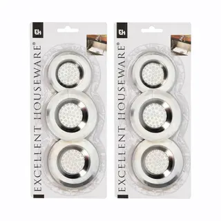Excellent Houseware Gootsteenfilters - 6x Stuks - 2 Maten - Metaal