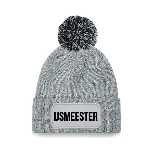 Bellatio Decorations IJsmeester Muts Met Pompon - One Size - Grijs - Wintermuts thumbnail