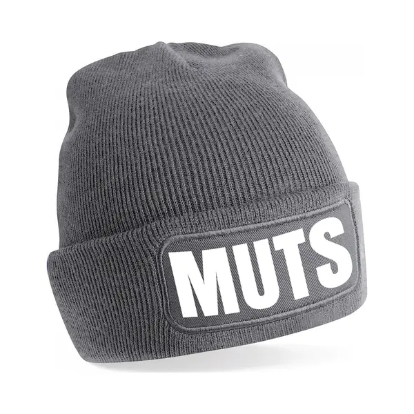 Bellatio Decorations Muts/beanie Met Grappige Tekst - One Size - Grijs thumbnail
