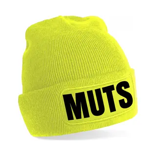 Bellatio Decorations Muts/beanie Met Grappige Tekst - One Size - Geel