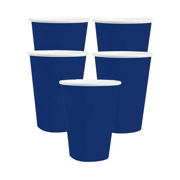 Santex Feest/verjaardag Bekertjes - 30x Stuks - Karton - Kobalt Blauw - 270 Ml thumbnail