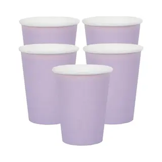Santex Feest/verjaardag Bekertjes - Karton - 30x Stuks - Lila - 270 Ml