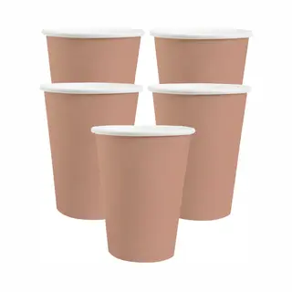 Santex Feest/verjaardag Bekertjes - 30x Stuks - Karton - Rose Goud - 270 Ml