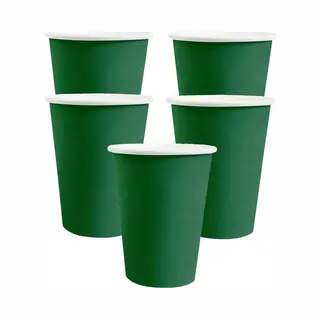 Santex Feest/verjaardag Bekertjes - 30x Stuks - Karton - Donkergroen - 270 Ml