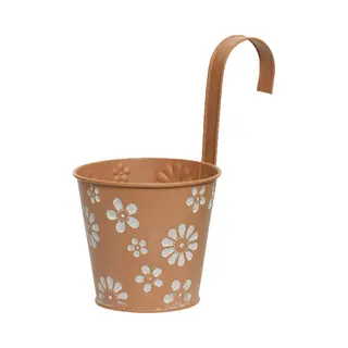 Decoris Bloempot Ophangbaar - Zink - 32 X 16 Cm - Terra Bruin