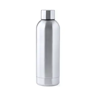 Rvs Waterfles/drinkfles/bidon/sportfles Kleur Metallic Zilver - Met Schroefdop - 800 Ml