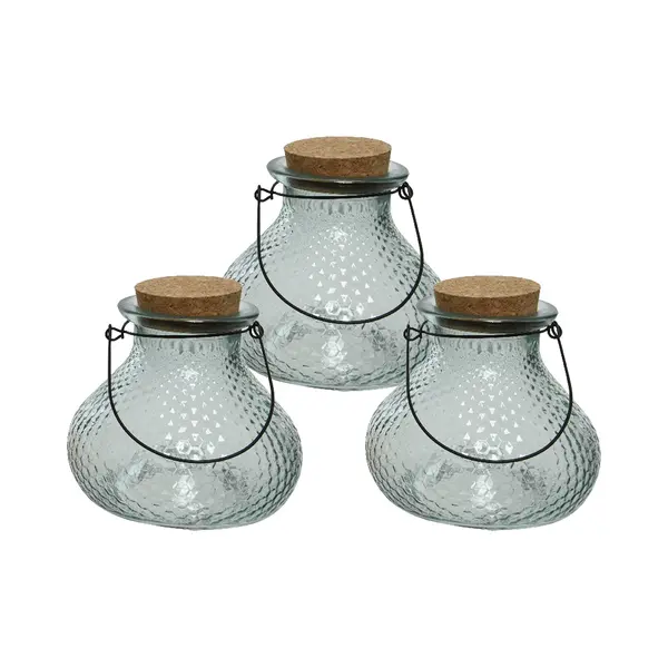 Decoris Wespenvanger/wespenval - Set 3x - Glas - Blauw - D14 X H13 Cm thumbnail