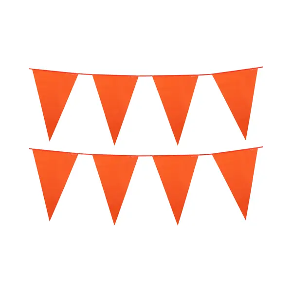 Oranje Vlaggenlijn - 2x - 25 Meter - 40 Vlaggen - Kunststof - Koningsdag/Wk/Ek thumbnail