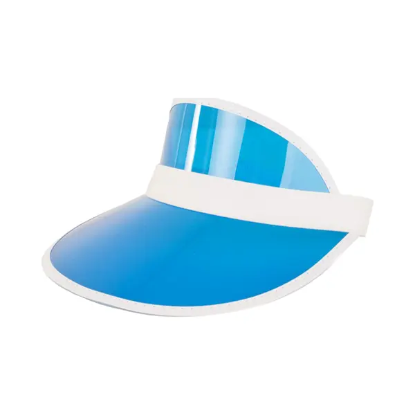 Verkleed Zonneklep/sunvisor - Voor Volwassenen - Blauw/wit - Carnaval Hoed thumbnail