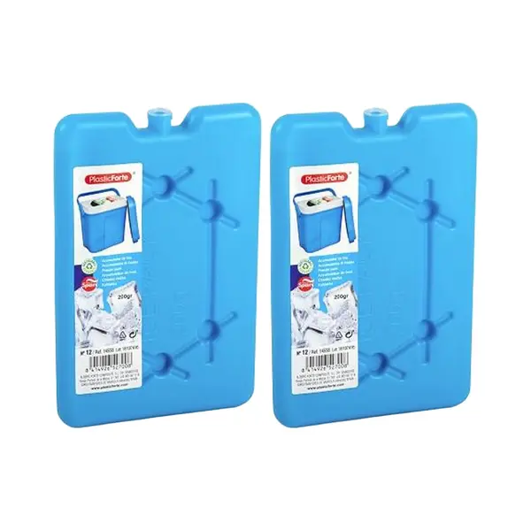 Plasticforte Koelelementen 200 Gram - 2x - 11 X 16 X 1.5 Cm - Blauw - Voor Koelbox En Koeltas thumbnail