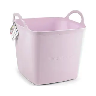 Plasticforte Kuip/emmer/wasmand - Flexibel - Roze - 43 Liter - Vierkant - Kunststof - 40 X 40 X 44 Cm
