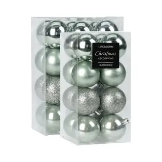 Christmas Decoration Kleine Kerstballen - 40x St - 3 En 5 Cm - Mintgroen - Kunststof - Kerstversiering