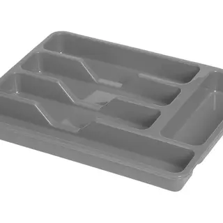 Excellent Houseware Bestekbak/keuken Organizer - 5-Vaks - Grijs - 33, 5 X 26, 5 X 3, 5 Cm