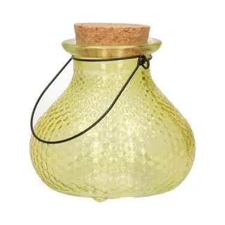 Decoris Wespenvanger/wespenval Met Hengsel - Glas - Saffraangeel - D14 X H13 Cm