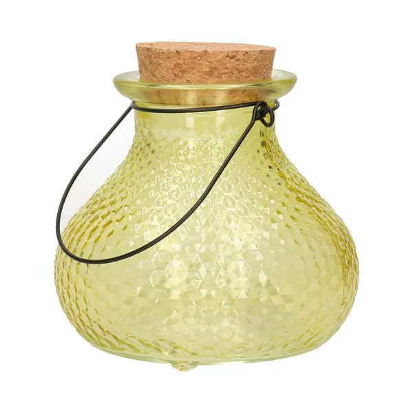 Decoris Wespenvanger/wespenval Met Hengsel - Glas - Saffraangeel - D14 X H13 Cm thumbnail