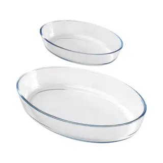 Chef Traiteur Ovenschaal Set 2-delig - Ovaal - Glas - 0, 7 En 4L - Keuken