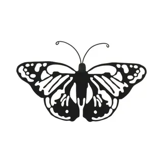Decoris Tuin/schutting Decoratie Vlinder - Metaal - Zwart - 17 X 12 Cm