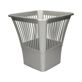 Plasticforte Afvalbak/vuilnisbak - Prullenbak - Plastic - Zilvergrijs - 30 Cm - Kantoor