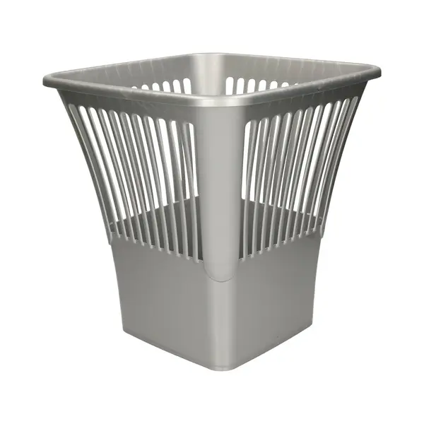 Plasticforte Afvalbak/vuilnisbak - Prullenbak - Plastic - Zilvergrijs - 30 Cm - Kantoor thumbnail