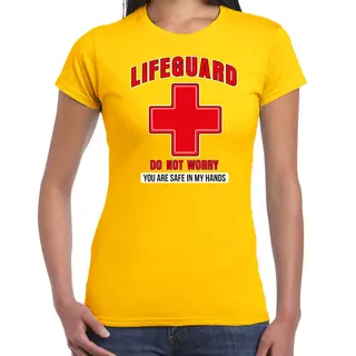 Bellatio Decorations Lifeguard Verkleed T-shirt Dames - Strandwacht/carnaval Outfit - Geel Xs