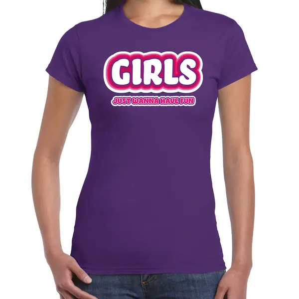 Bellatio Decorations Vrijgezellenfeest Verkleed T-shirt Dames - Girls Fun - Paars - Bachelorette Xxl thumbnail