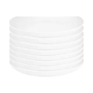 PlasticForte Rond Bord/camping Bord - 8x - D25 Cm - Ivoor Wit - Kunststof