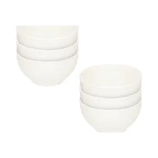 Plasticforte Kommetjes/schaaltjes - 6x - Dessert/ontbijt - Kunststof - D13 Cm - Ivoor Wit